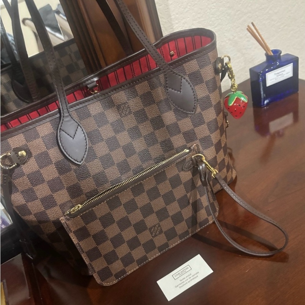 Checkered Brown Tote Bag